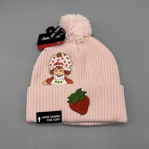 Strawberry Shortcake Pink Pompom Beanie Hat Cap NEW